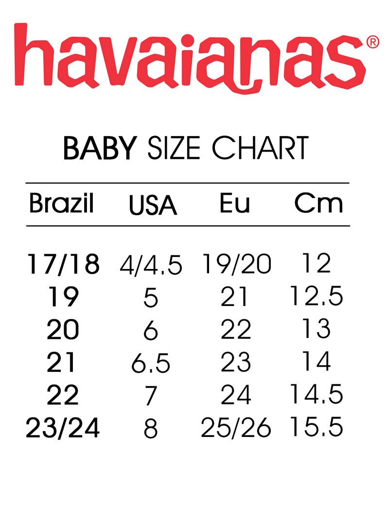 havaianas size chart baby