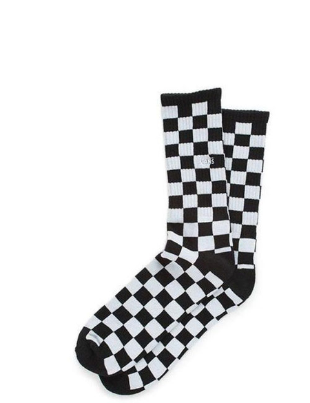 CHECKERBOARD II CREW SOCK BLACK WHITE - 6.5-9