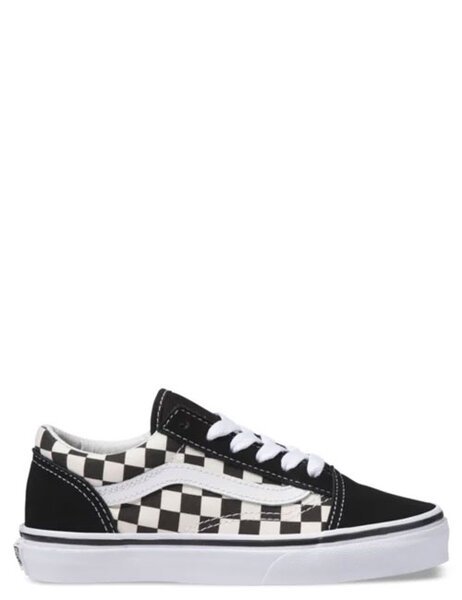 KIDS OLD SKOOL PRIMARY CHECK - BLACK WHITE-footwear-Backdoor Surf