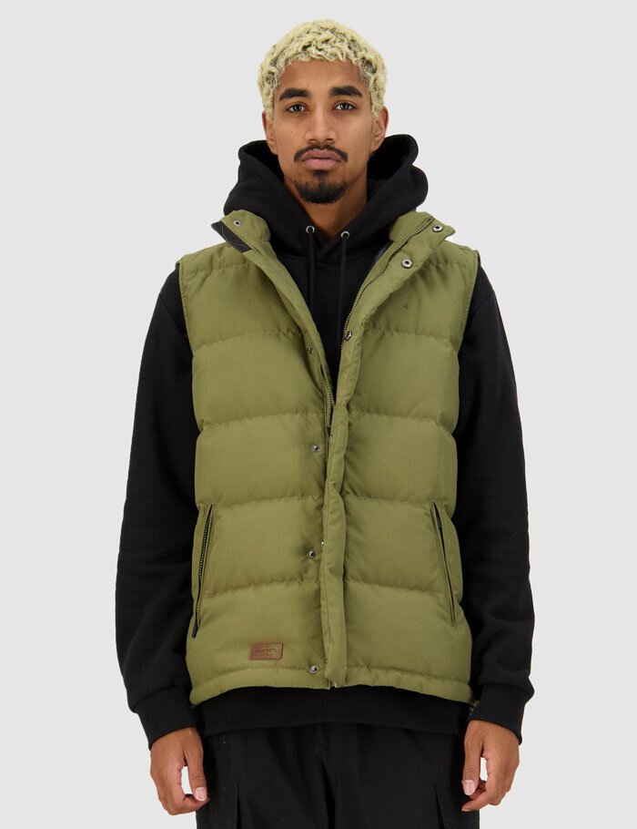 mens down vest green