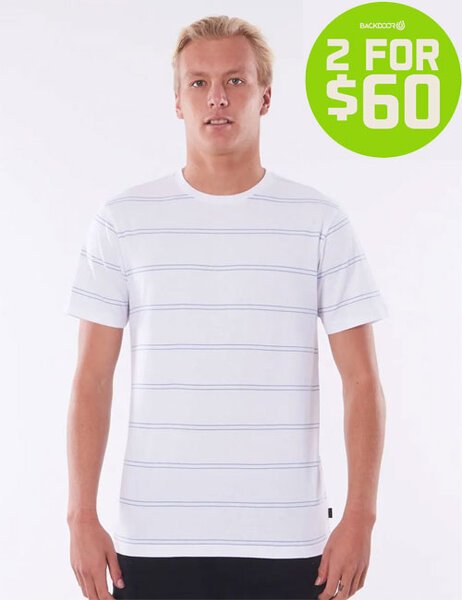 2FOR 60 PLAIN STRIPE TEE-mens-Backdoor Surf