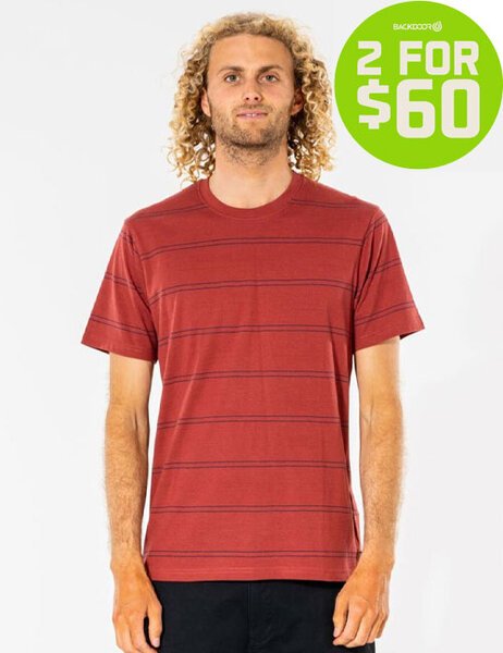 2FOR 60 PLAIN STRIPE TEE-mens-Backdoor Surf