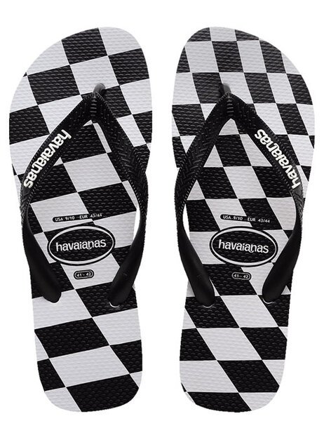 KIDS TOP DISTORTED CHECK JANDAL - BLACK-footwear-Backdoor Surf