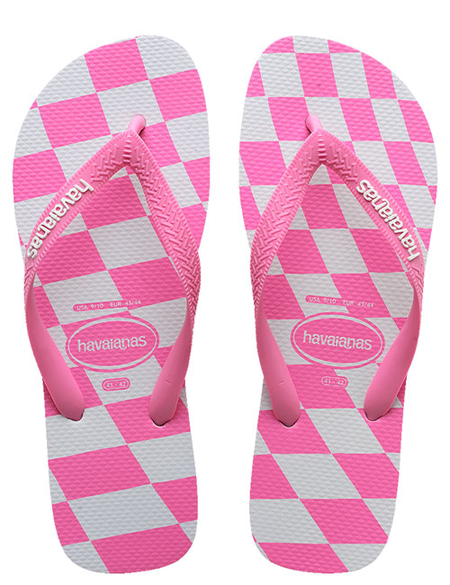 KIDS TOP DISTORTED CHECK JANDAL - PINK