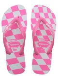 TOP DISTORTED CHECK JANDAL - PINK