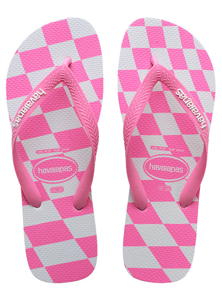 TOP DISTORTED CHECK JANDAL - PINK