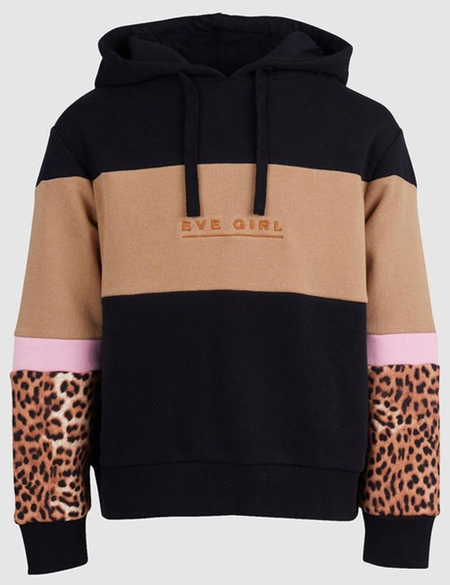 LEOPARD PANEL HOODY