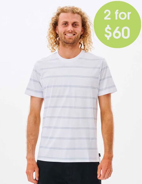 2FOR 60 PLAIN STRIPE TEE-mens-Backdoor Surf