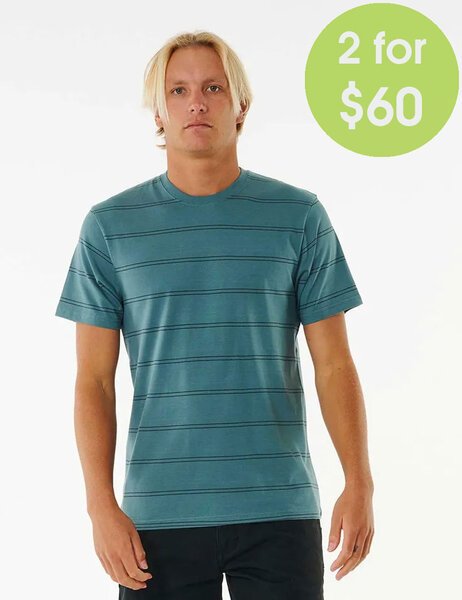 2FOR 60 PLAIN STRIPE TEE-mens-Backdoor Surf