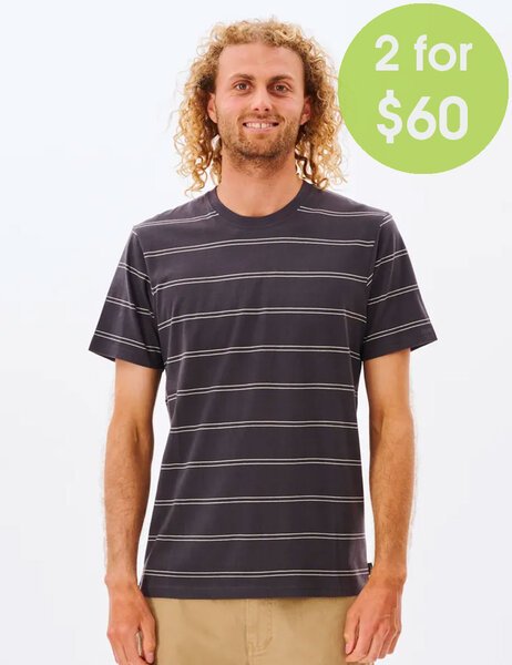 2FOR 60 PLAIN STRIPE TEE-mens-Backdoor Surf