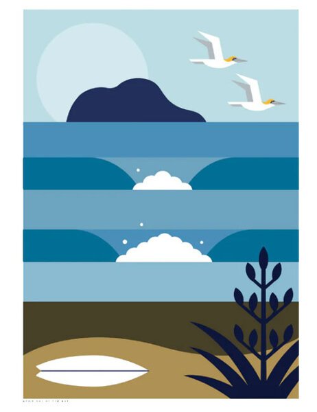 GOOD DAY AT THE BAY - A4 PRINT-mens-Backdoor Surf