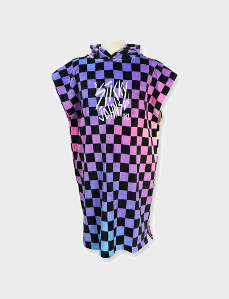 GRADIENT CHECKER HOODED TOWEL-mens-Backdoor Surf