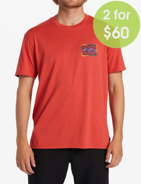 2FOR 60 CRAYON WAVE TEE-mens-Backdoor Surf