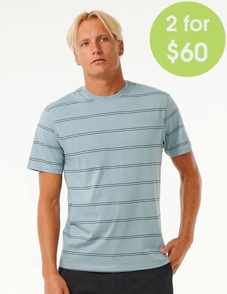 2FOR 60 PLAIN STRIPE TEE-mens-Backdoor Surf