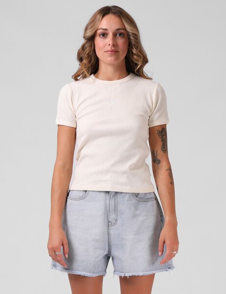 HEART RIBBED TEE-womens-Backdoor Surf