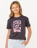 GIRLS SUN SOL LOGO CROP TEE