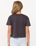 GIRLS SUN SOL LOGO CROP TEE